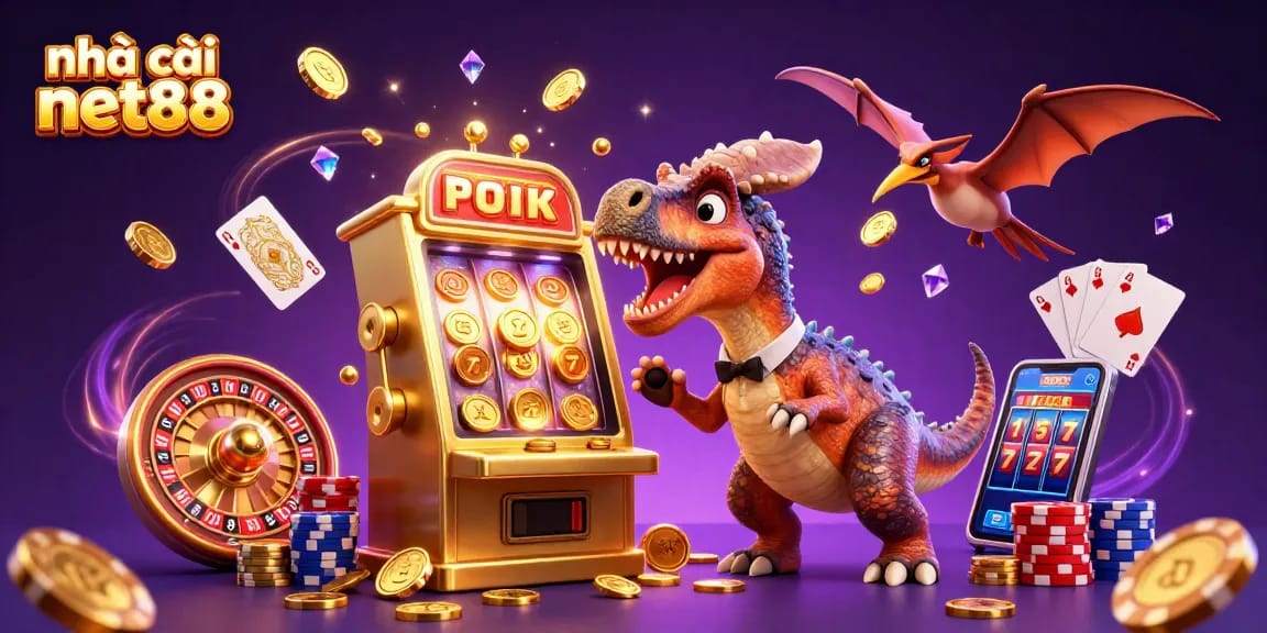 Experience excitement with nhà cái net88 as the pachycephalosaurus celebrates jackpot wins at a vibrant casino.