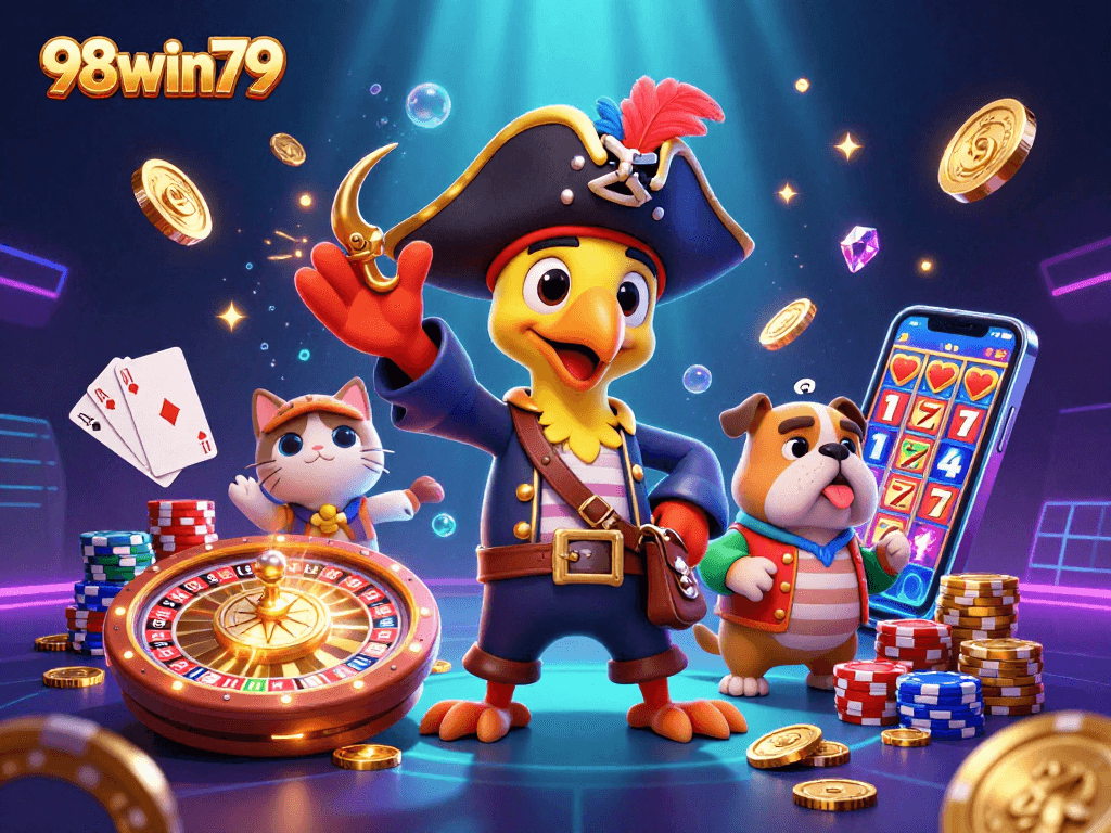 Experience exciting games and gambling tactics with 98win79 through vivid casino elements and engaging characters.