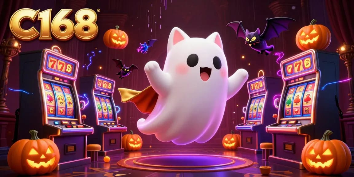 C168 offers engaging casino experiences with a spooky ghost cat and dynamic slot game elements.