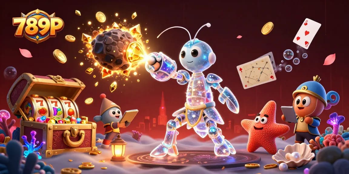 Experience thrilling adventures with the 789P galactic samurai as golden coins explode from an asteroid!