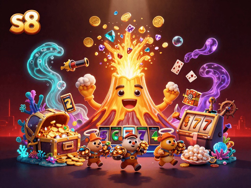 Join the thrilling adventure at s8, where a golden volcano bursts with treasures and jackpots await!