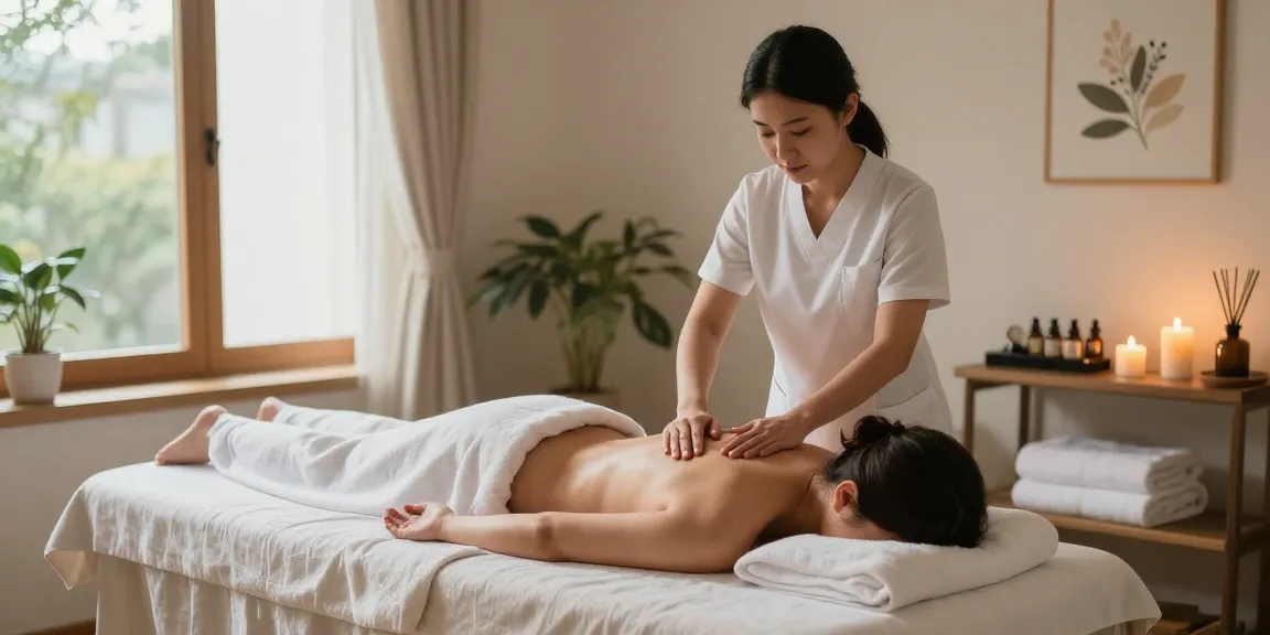 Enjoying 일산출장안마 relaxing massage therapy session in a tranquil setting.